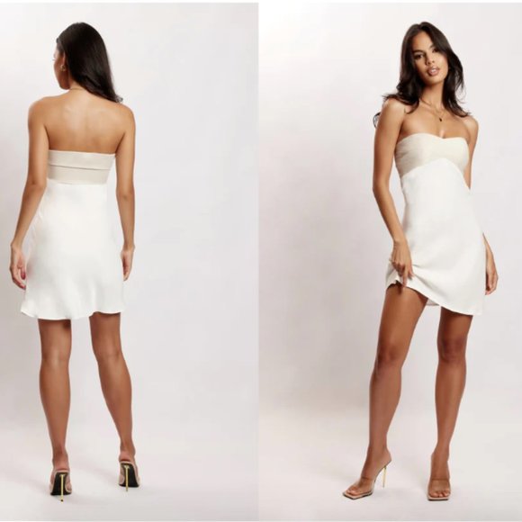 Veronica Strapless Mini Dress - Meshki (Multi Bone) - Picture 1 of 5